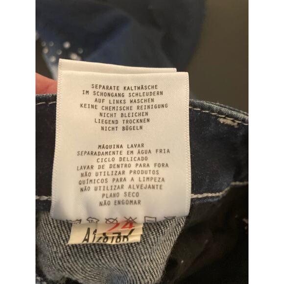 Miss Me Standard Ankle Skinny Size 25 Inseam 24 Distressed Embroiled Beeds - Picture 10 of 11